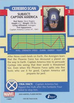 2015 Fleer Retro Marvel - 1992 Impel Uncanny X-Men #3 Captain America Back