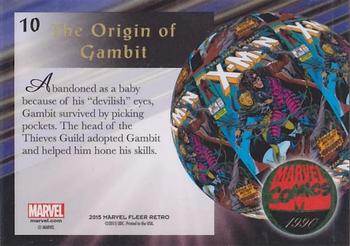 2015 Fleer Retro Marvel - 1994 Flair Origins #10 Gambit Back
