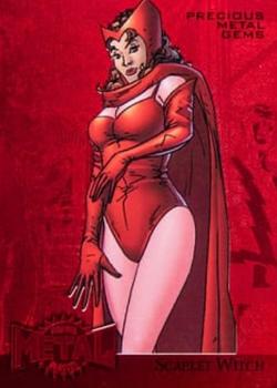 2015 Fleer Retro Marvel - 1995 Flair Marvel Metal Blaster Precious Metal Gems Red #31 Scarlet Witch Front