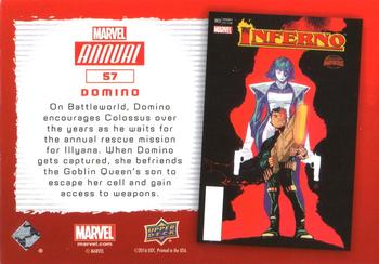 2016 Upper Deck Marvel Annual - Gold #57 Domino Back