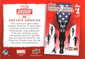 2016 Upper Deck Marvel Annual - Gold #62 Captain America Back