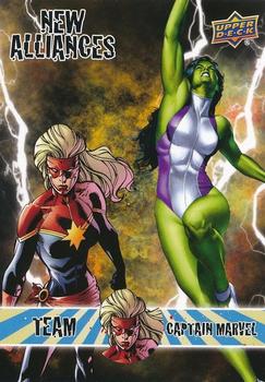 2016 Upper Deck Marvel Annual - New Alliances: Team Captain Marvel / Iron Man #NA-1 She-Hulk / Captain Marvel Front