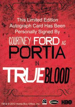 2012 Rittenhouse True Blood Premiere - Full Bleed Autographs #NNO Courtney Ford Back