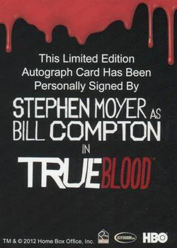 2012 Rittenhouse True Blood Premiere - Bordered Autographs #NNO Stephen Moyer Back