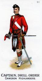 1996 Card Promotions 1898 Gallaher's Types of the British Army 2nd Series (reprint) #51 Captain, Drill Order, Cameron Highlanders Front