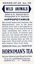1958 Hornimans Tea Wild Animals #38 Hippopotamus Back
