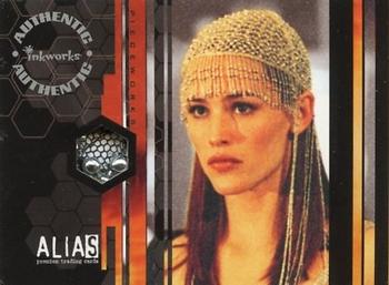 2002 Inkworks Alias Season 1 - Pieceworks Costume Relics #PW3 Jennifer Garner Front