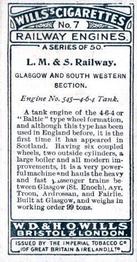 1924 Wills's Railway Engines #7 L.M.&S. Railway Back