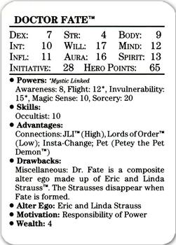 1989 Mayfair Games DC Heroes #NNO Doctor Fate Back
