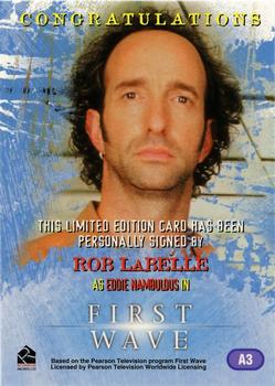 2002 Rittenhouse First Wave: Traci Elizabeth Lords Collection  - Autographs #A3 Rob LaBelle Back