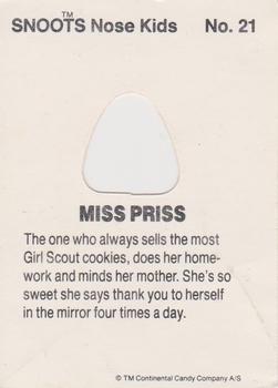 1989 Continental Candy Company Snoots #21 Miss Priss Back