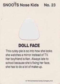 1989 Continental Candy Company Snoots #23 Doll Face Back