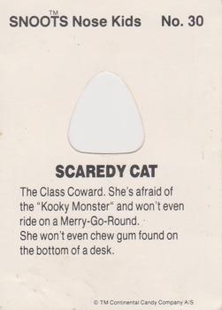 1989 Continental Candy Company Snoots #30 Scaredy Cat Back