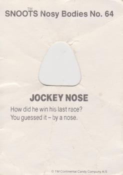 1989 Continental Candy Company Snoots #64 Jockey Nose Back