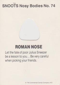 1989 Continental Candy Company Snoots #74 Roman Nose Back