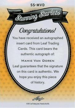 2011 Leaf Pop Century - Stunning Starlets #SS-MVD Mamie Van Doren Back