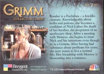 2013 Breygent Grimm #7 Rosalee Calvert Back