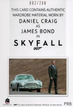 2016 Rittenhouse James Bond 007 Classics - Relics #PR8 Daniel Craig as James Bond - Suit Back