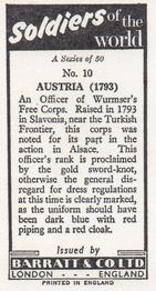 1966 Barratt Soldiers of the World #10 Austria (1793) Back