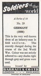 1966 Barratt Soldiers of the World #29 Germany (1936) Back
