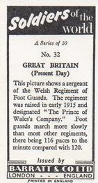 1966 Barratt Soldiers of the World #32 Great Britain (Present Day) Back