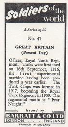 1966 Barratt Soldiers of the World #47 Great Britain (Present Day) Back