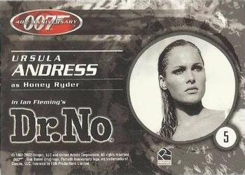 2002 Rittenhouse James Bond 'Dr. No' Commemorative #5 Ursula Andress as Honey Ryder Back