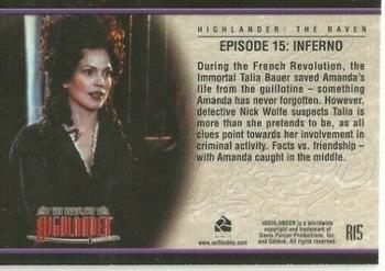 2003 Rittenhouse The Complete Highlander (TV) - The Raven #R15 Inferno Back