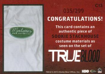 2013 Rittenhouse True Blood Archives - Costumes #C13 Arlene Fowler Back