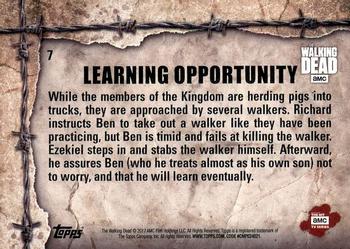 2017 Topps The Walking Dead Season 7 #7 Learning Opportunity Back