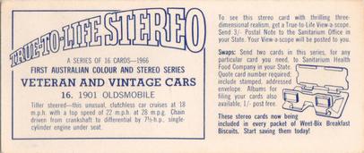 1966 Sanitarium Weet-Bix Veteran & Vintage Cars (Stereo Cards) #16 1901 Oldsmobile Back