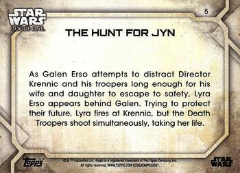 2017 Topps Star Wars Rogue One Series 2 #5 The Hunt for Jyn Back