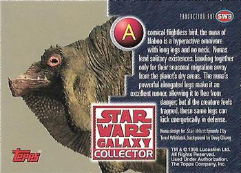 1998 Topps Star Wars Galaxy Collector Magazine #SW9 The Nuna Back