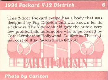 1996 Barrett Jackson Showcase #6 1934 Packard Dietrich Back
