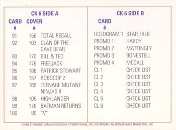 1993 Starlog: The Science Fiction Universe #CK6 Checklist #6 Front