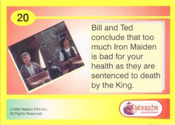 1991 Merlin Bill & Ted's Totally Excellent Collector Cards #20 Bill and Ted conclude that too much Iron Maiden Back