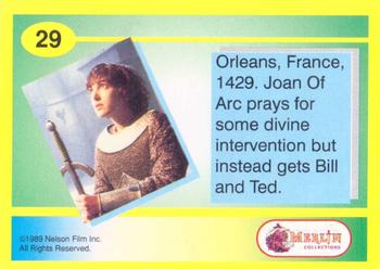 1991 Merlin Bill & Ted's Totally Excellent Collector Cards #29 Orleans, France 1429. Joan of Arc meets Bill & Ted Back