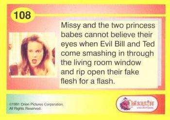 1991 Merlin Bill & Ted's Totally Excellent Collector Cards #108 Missy and the two princess babes cannot believe their eyes Back