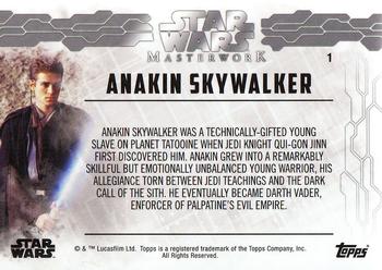 2017 Topps Star Wars Masterwork #1 Anakin Skywalker Back