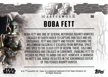 2017 Topps Star Wars Masterwork #50 Boba Fett Back