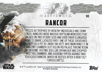 2017 Topps Star Wars Masterwork #93 Rancor Back