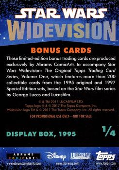 2017 Abrams Star Wars Widevision Bonus Cards #1 Display Box Back