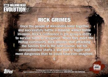 2017 Topps The Walking Dead: Evolution #6 Rick Grimes Back