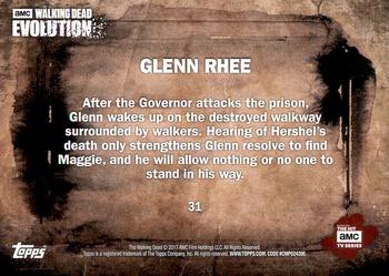 2017 Topps The Walking Dead: Evolution #31 Glenn Rhee Back