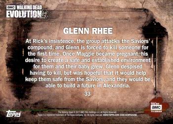 2017 Topps The Walking Dead: Evolution #33 Glenn Rhee Back