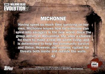 2017 Topps The Walking Dead: Evolution #42 Michonne Back