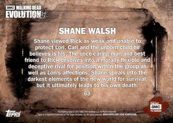 2017 Topps The Walking Dead: Evolution #63 Shane Walsh Back
