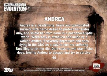 2017 Topps The Walking Dead: Evolution #66 Andrea Back