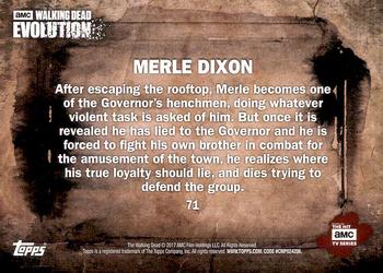 2017 Topps The Walking Dead: Evolution #71 Merle Dixon Back