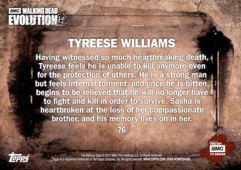 2017 Topps The Walking Dead: Evolution #76 Tyreese Williams Back